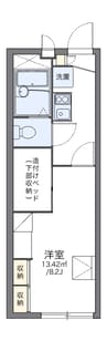 レオパレスＮＡＲＵＳＨＩＭＡ 1Kの間取り