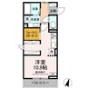 ヴィラクレストVI 1Rの間取り