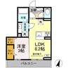 ヴィラクレストVI 1LDKの間取り
