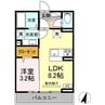 ヴィラクレストVI 1LDKの間取り
