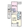 ヒカルサ甲府国母　イースト 1LDKの間取り