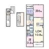 ヒカルサ甲府国母　イースト 2LDKの間取り