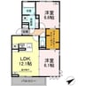 （仮）甲府市徳行5丁目PJ 2LDKの間取り