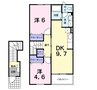 プリマヴェーラＣ 2DKの間取り