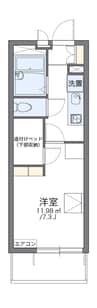 レオパレスペパーミント 1Kの間取り