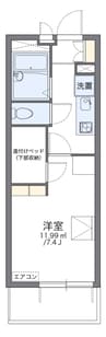 レオパレス甲府塩部 1Kの間取り