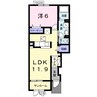 サニーグレイス 1LDKの間取り