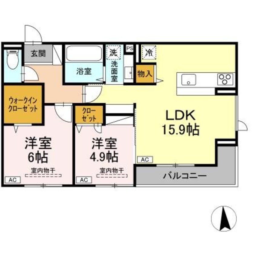 間取図 D-ROOM住吉メゾン・ド・シャノワール