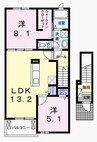 サニー　シノーレ 2LDKの間取り