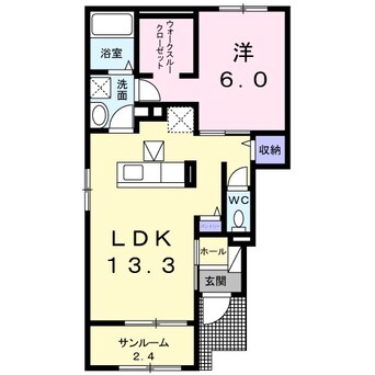 間取図 シェリークレイン　テラス　Ｂ