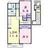 ファミーリァ城南 2LDKの間取り