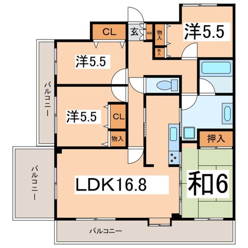 間取図 ダイアパレス甲府城東II