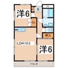 LUMINEかなまるII 2LDKの間取り