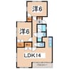 ハイツローヤル 2LDKの間取り