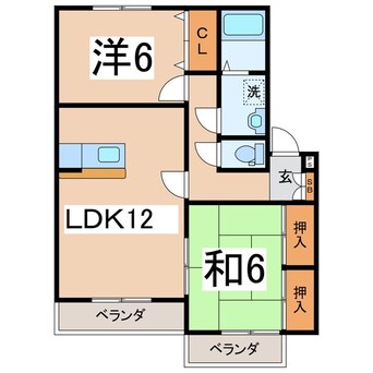 間取図 ＡＭハイツ　B