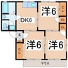 セジュール山田 3DKの間取り
