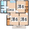 セジュール山田 3DKの間取り