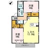 ルシーレ 2LDKの間取り