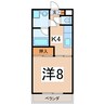ハイツＧウエスト 1Kの間取り