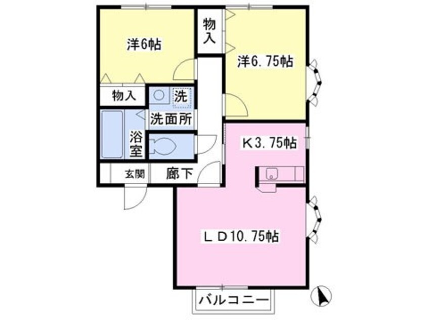 間取図 アーブヴィレ　A