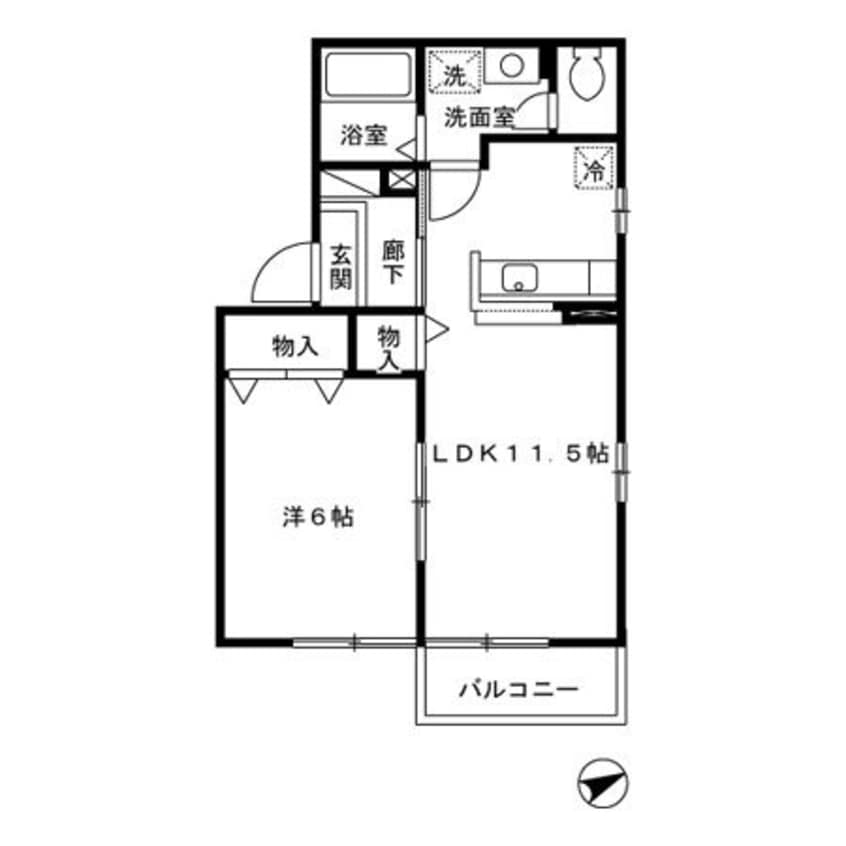 間取図 コゥジーコートKTMS.B