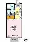 白根プレジオＡ 1Kの間取り
