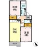 アムールヒルズ A 2DKの間取り