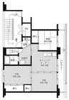 ビレッジハウス櫛形1号棟 3DKの間取り