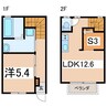 ヒルズ池田 1LDK+Sの間取り