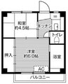 ビレッジハウス増穂 2号棟 2Kの間取り