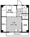 ビレッジハウス増穂 1号棟 2Kの間取り