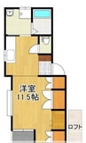 パールハイツ 1Rの間取り