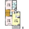 ヴィラクレスト 2LDKの間取り
