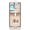 コーポ平岩 1Kの間取り