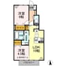 Grove八ヶ岳 2LDKの間取り