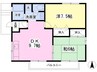 Villacourt　壱番館 2DKの間取り