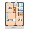 コーポ昭和　A 2LDKの間取り
