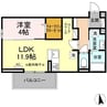 D-ROOM富士見 1LDKの間取り