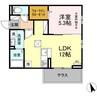 D-room　清水新居　II 1LDKの間取り