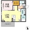 D-ROOM　清水新居　II 1LDKの間取り