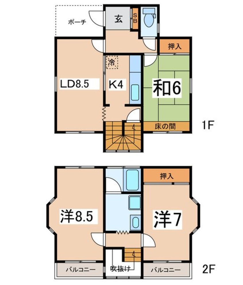 間取図 甲斐市龍地　戸建て