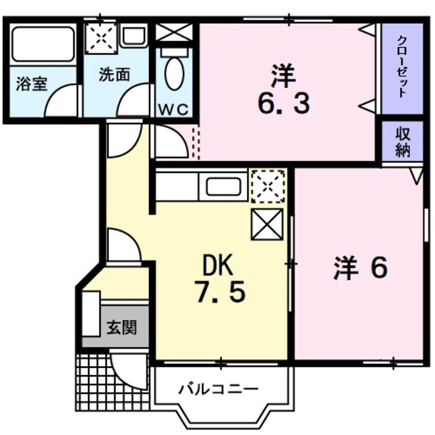 間取図 クレスト－ルＡ