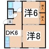 サンシャイン竜王【 住居 】 2DKの間取り