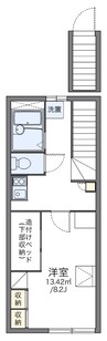 レオパレスウエスト　タウン 1Kの間取り