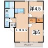 カイベール　A 2LDKの間取り