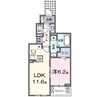 グラシアス　甲斐 1LDKの間取り