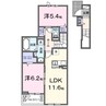 グラシアス　甲斐 2LDKの間取り