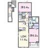 グラシアス　甲斐 2LDKの間取り