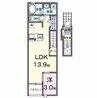 クレストビュー 1LDKの間取り