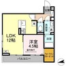 （仮）富竹新田PJ 1LDKの間取り